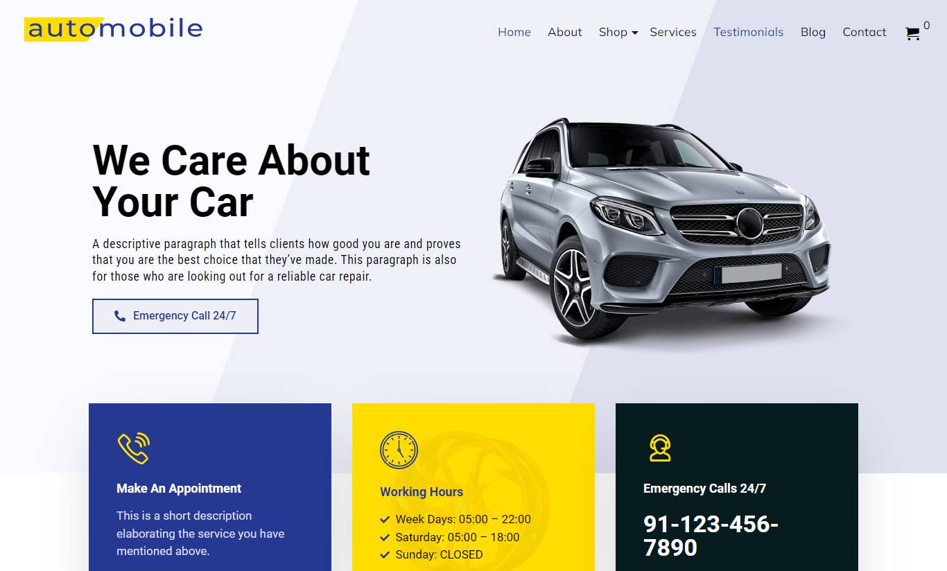 Automobile WordPress Theme – Automobile Pro