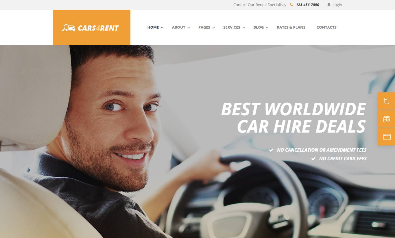  Cars4Rent | Auto Rental & Taxi Service WordPress Theme + RTL