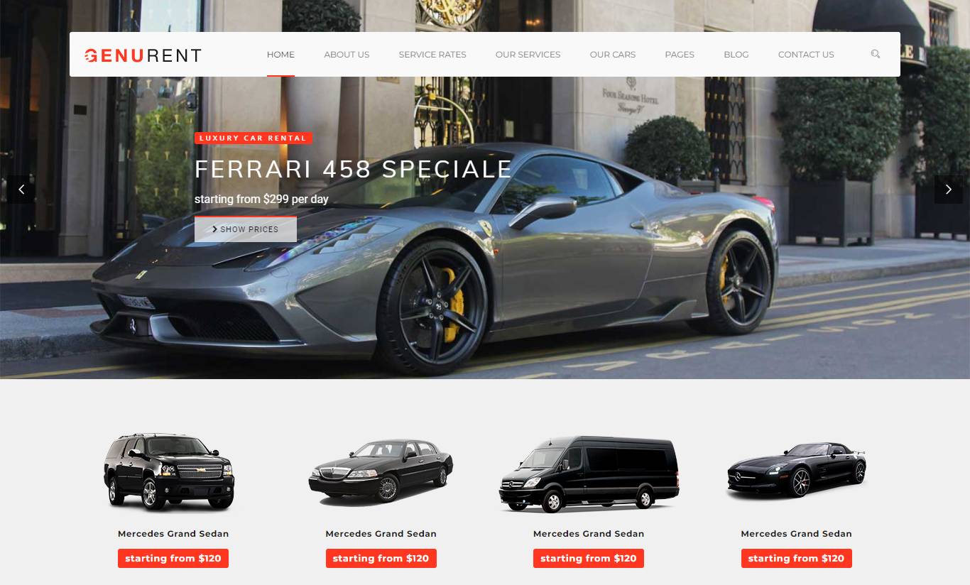 Genurent - Transport and Car Hire WordPress Theme