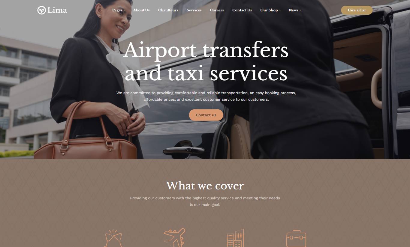 Lima - Limousine Transfers & Car Rental WordPress Theme