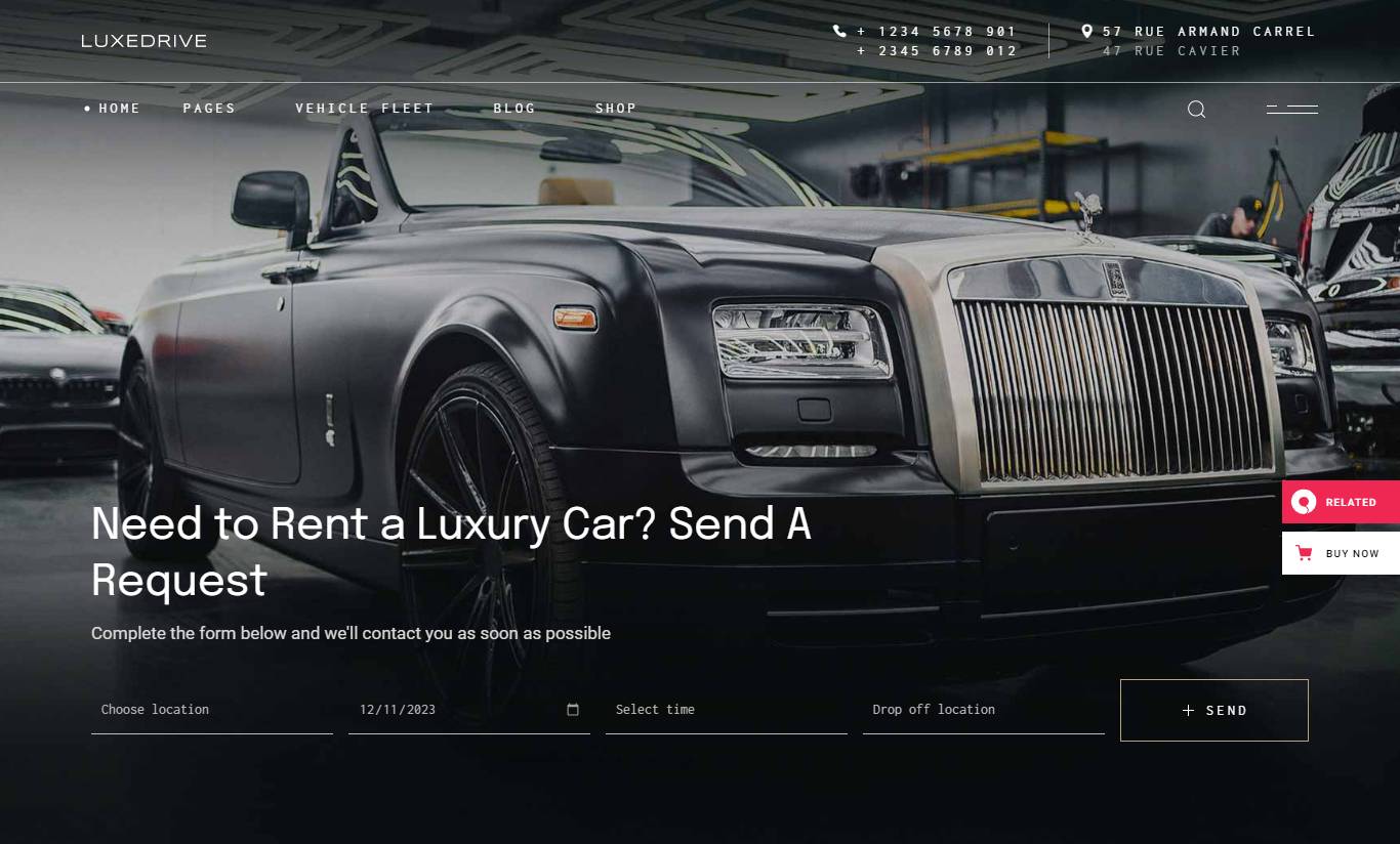 LuxeDrive - Limousine and Car Rental Theme