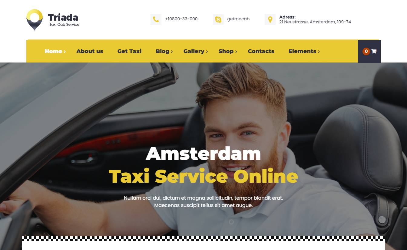  Triada - Taxi Cab Service Company WordPress Theme