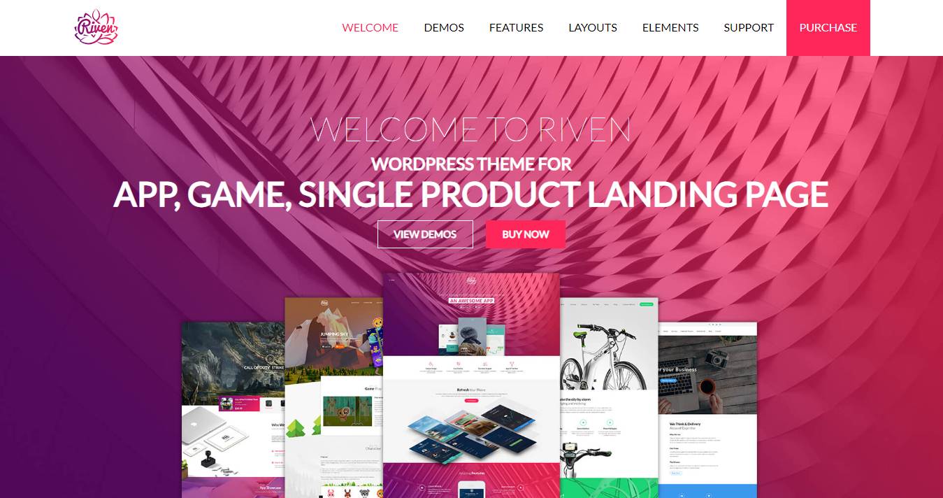 Riven - WordPress Theme for App, Game, Single Product Landing Page