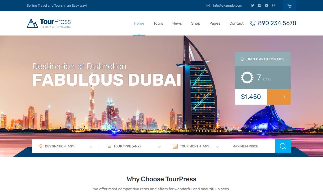 TourPress - Travel Booking WordPress Theme by 