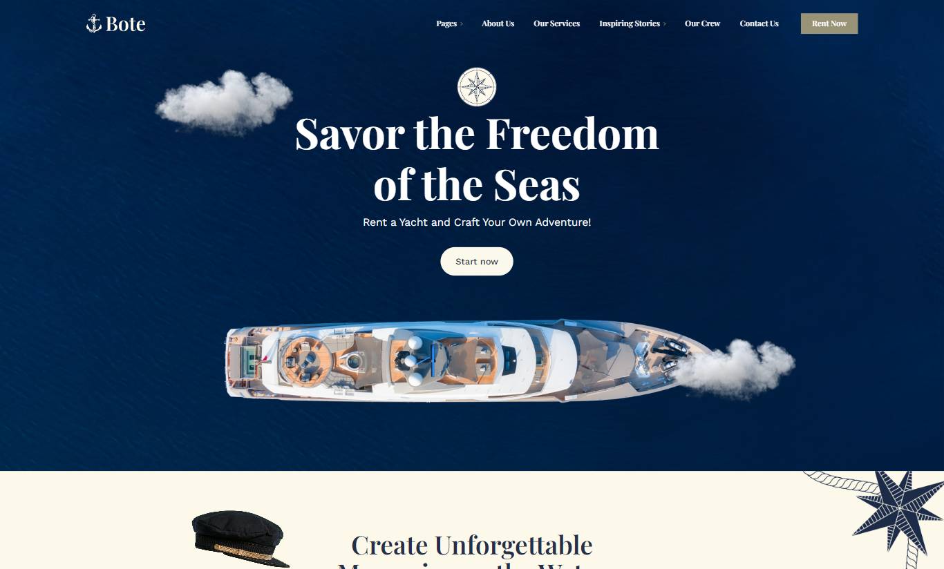 Bote - Yacht Rental & Boat Service WordPress Theme