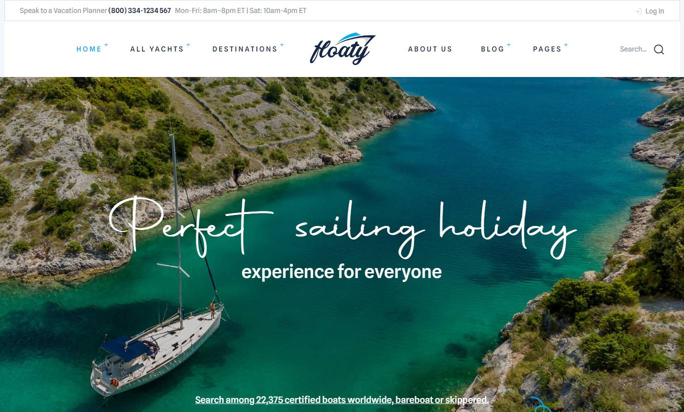  Floaty - Boat & Yacht Rental WordPress Theme