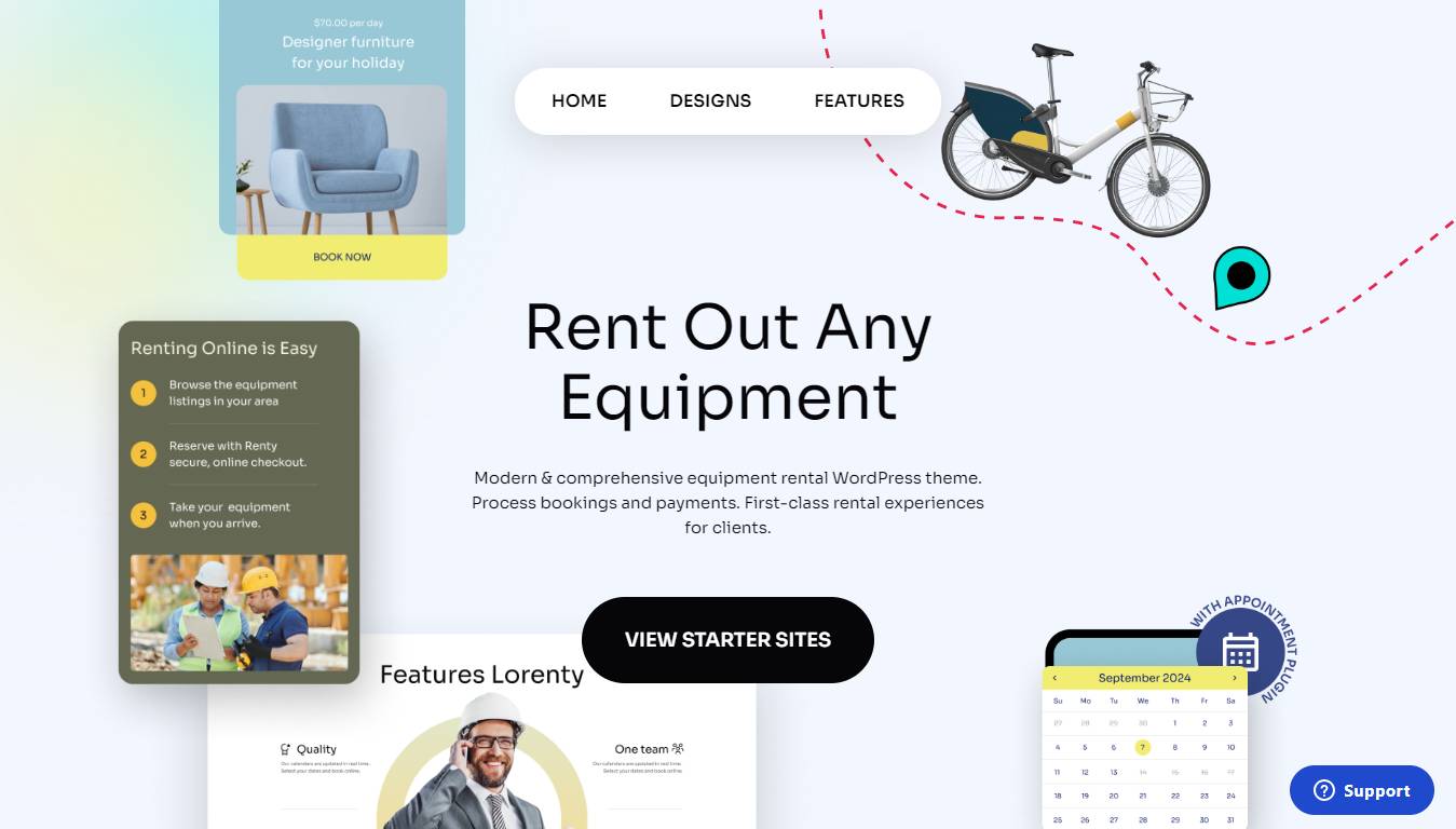 Equipment Rental WordPress Theme - Lorenty