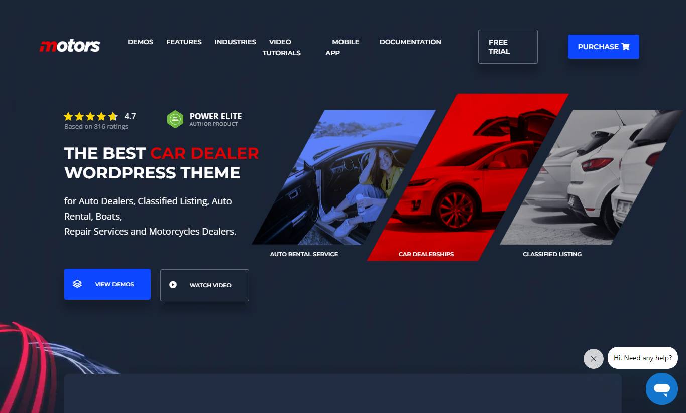 Motors - Car Dealer, Rental & Listing WordPress theme