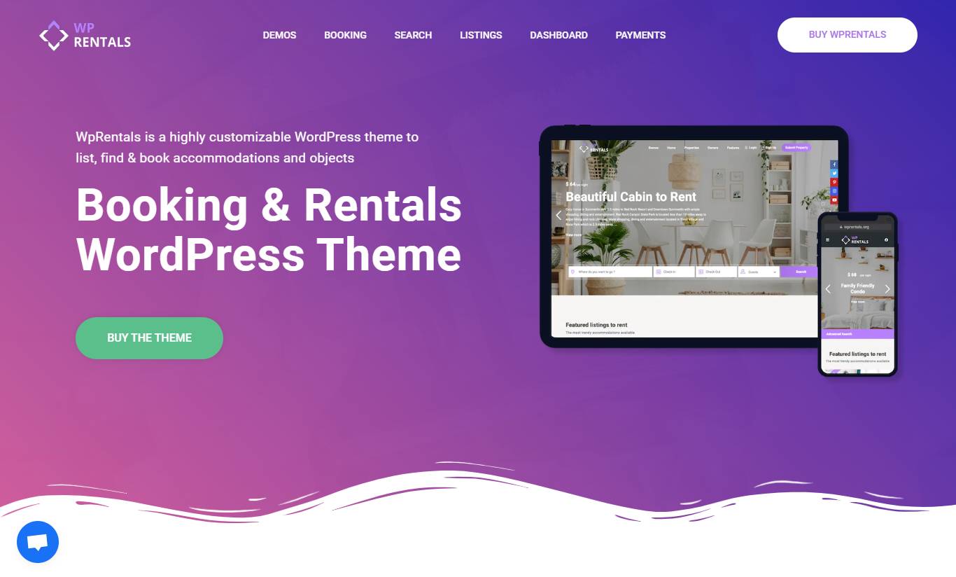 WP Rentals - Booking Accommodation WordPress Theme