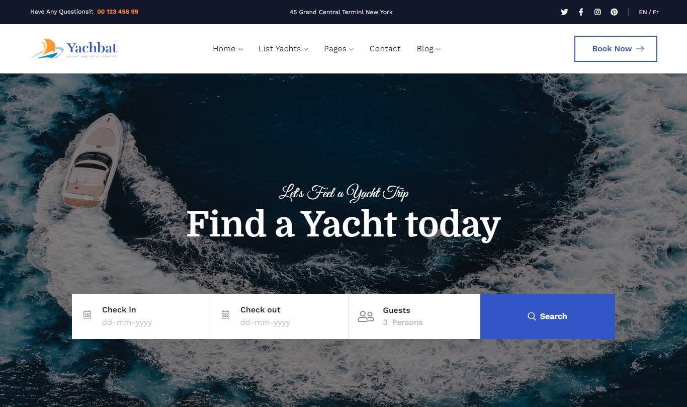 Yachbat - Yacht & Boat Rental WordPress Theme