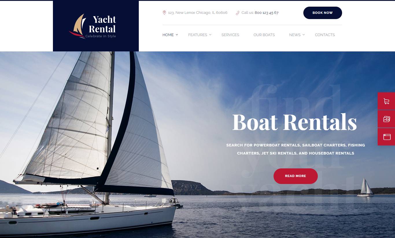 Yacht and Boat Rental Service WordPress Theme