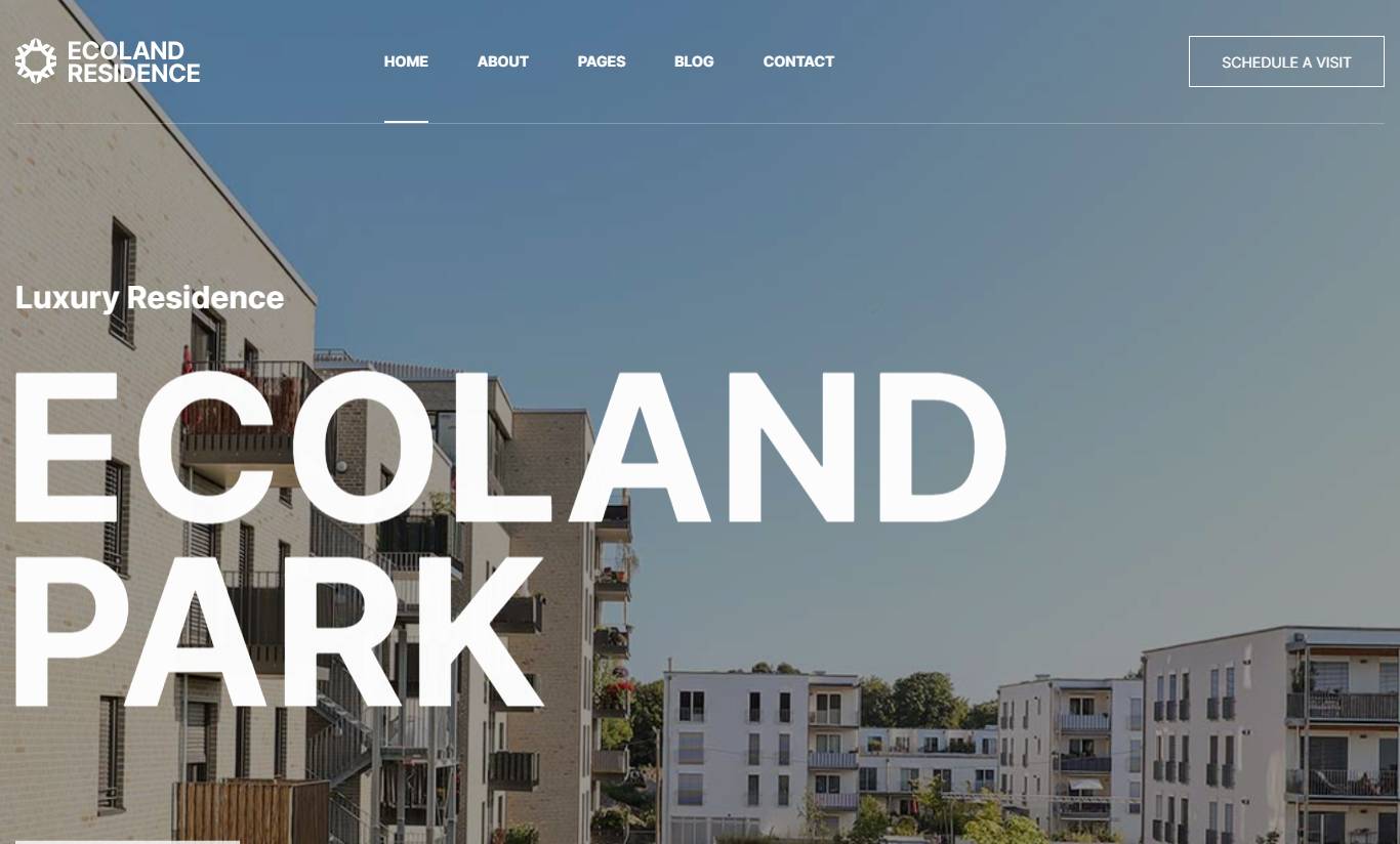 Ecoland - Single Property WordPress Theme