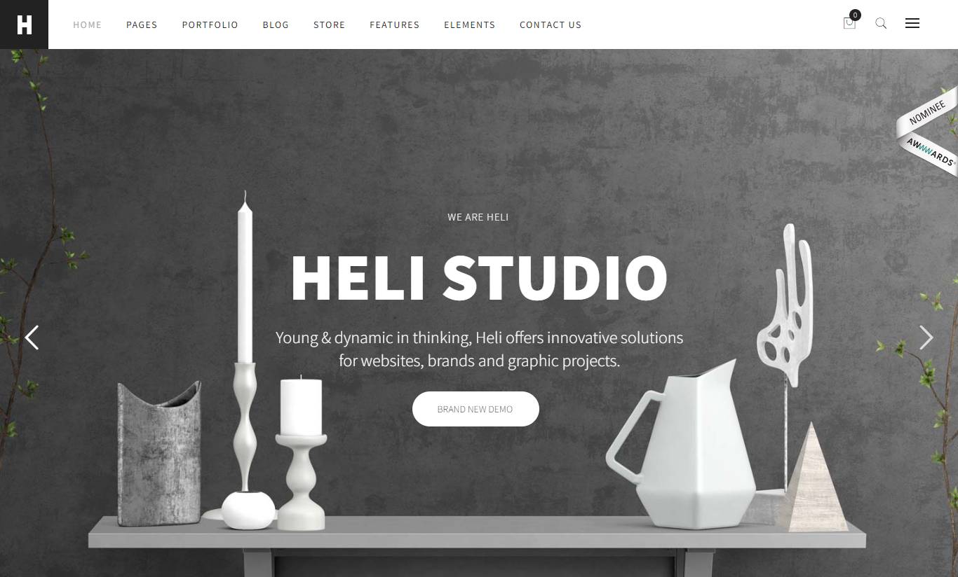 Heli - Minimal Creative Black and White Theme