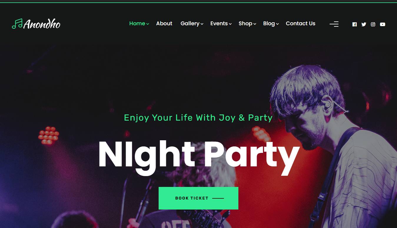 Anondho - Night Club & Event WordPress Theme