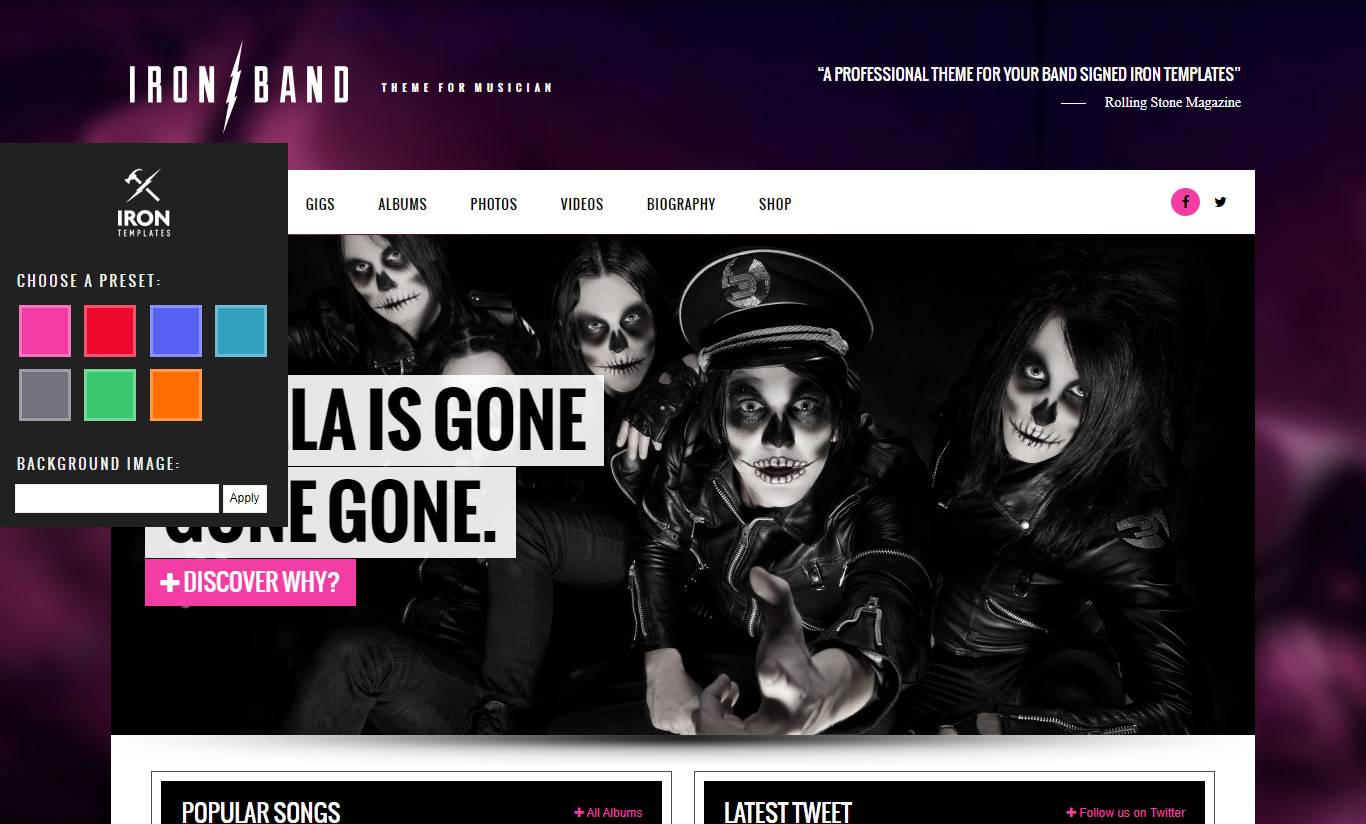 IronBand - Music Band & DJ WordPress Theme