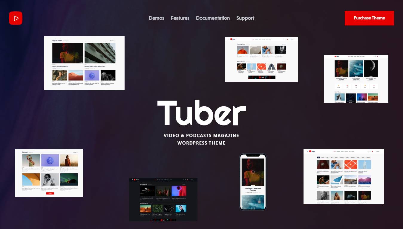 Tuber - Video Blog & Podcast WordPress Theme