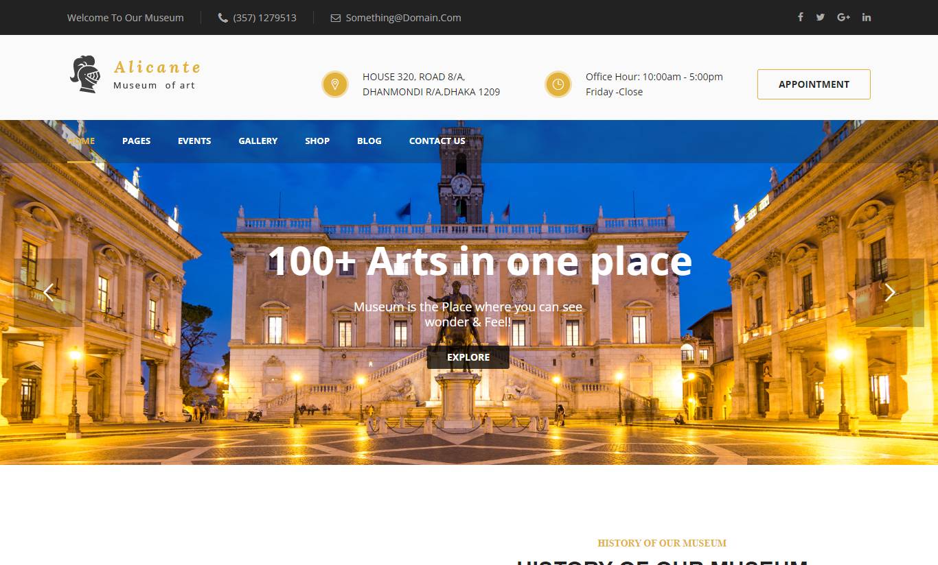 Alicante - Museum & Exhibition WordPress Theme