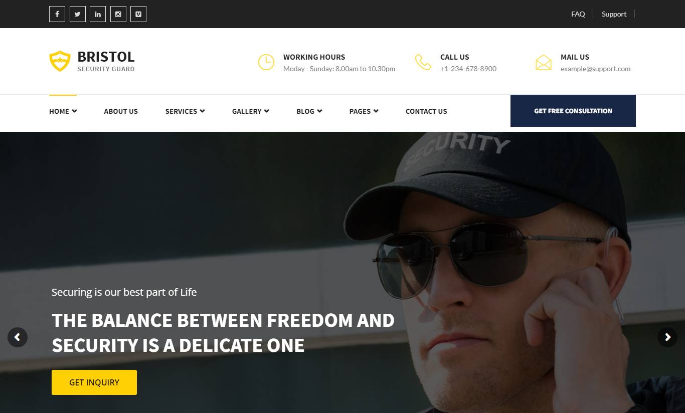 Bristol - Security & Guarding Services WordPress Theme