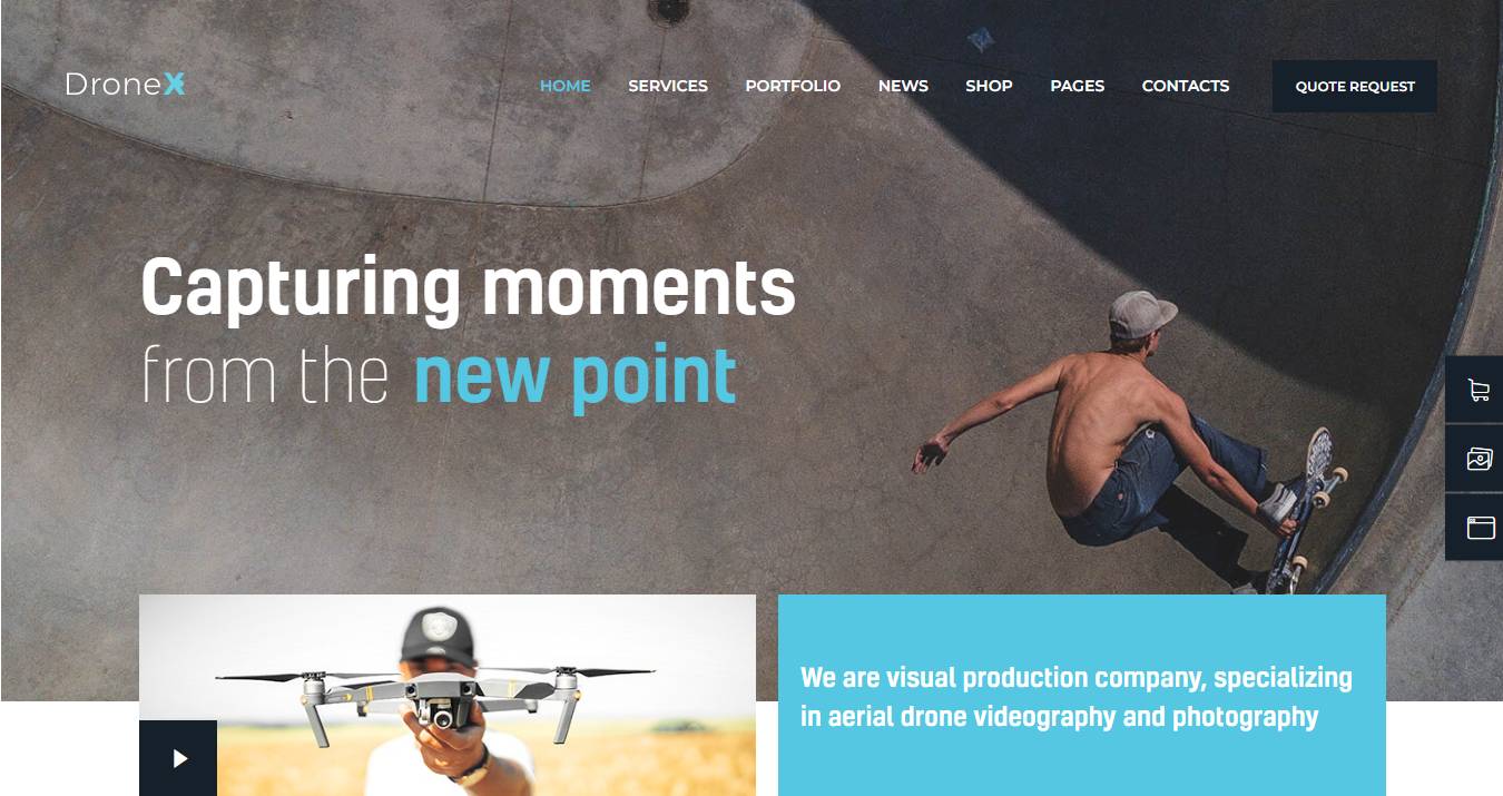 DroneX | Aerial Photography & Videography WordPress Theme