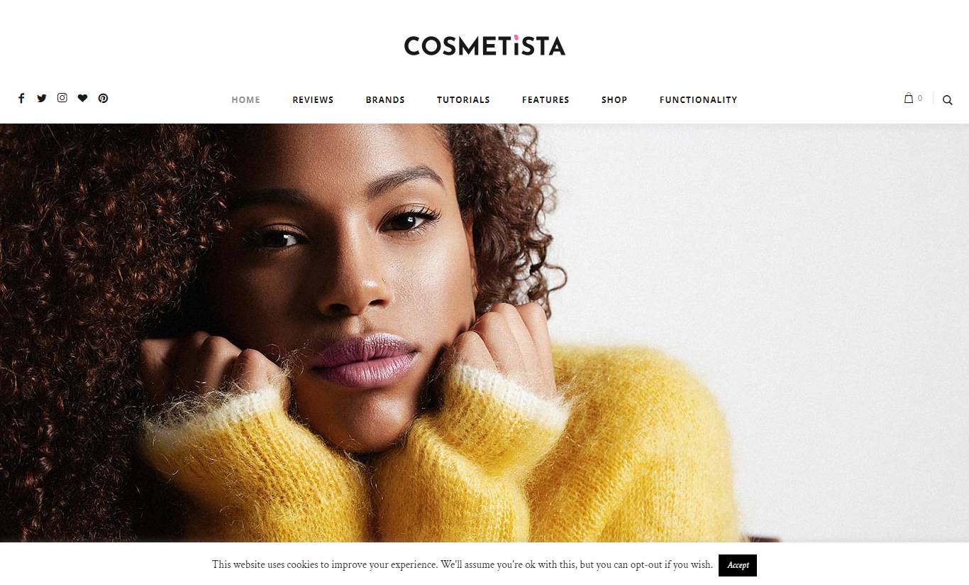 Cosmetista - Makeup Review Beauty WordPress Theme