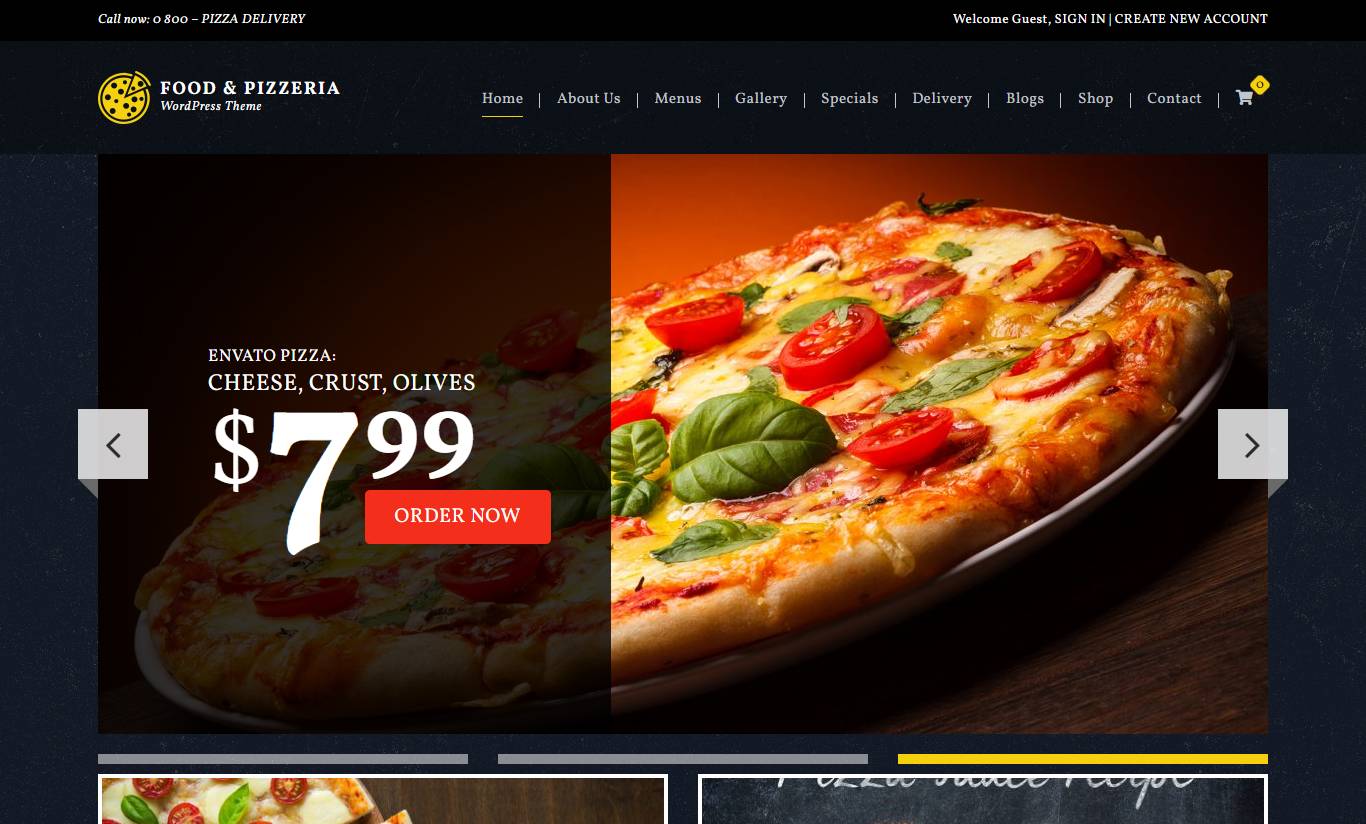 Food & Pizzeria - Ultimate Delivery WordPress Theme