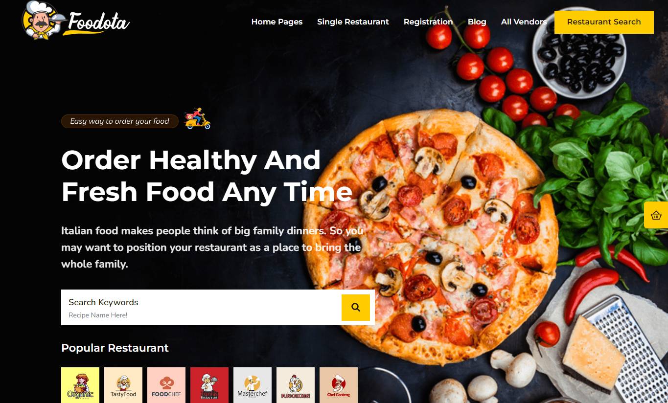 Foodota - Online Food Delivery WordPress Theme