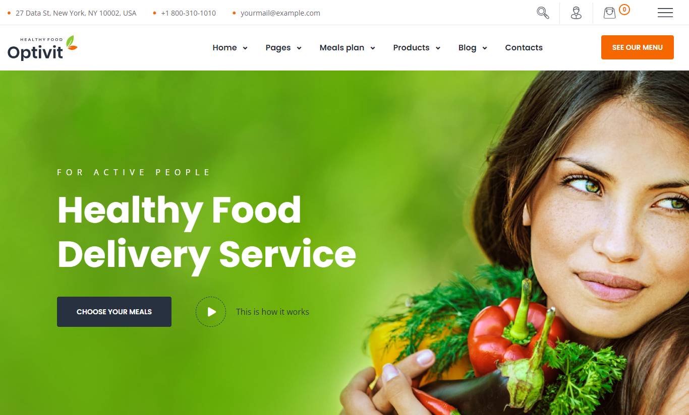 Optivit - Healthy Food Delivery WordPress Theme