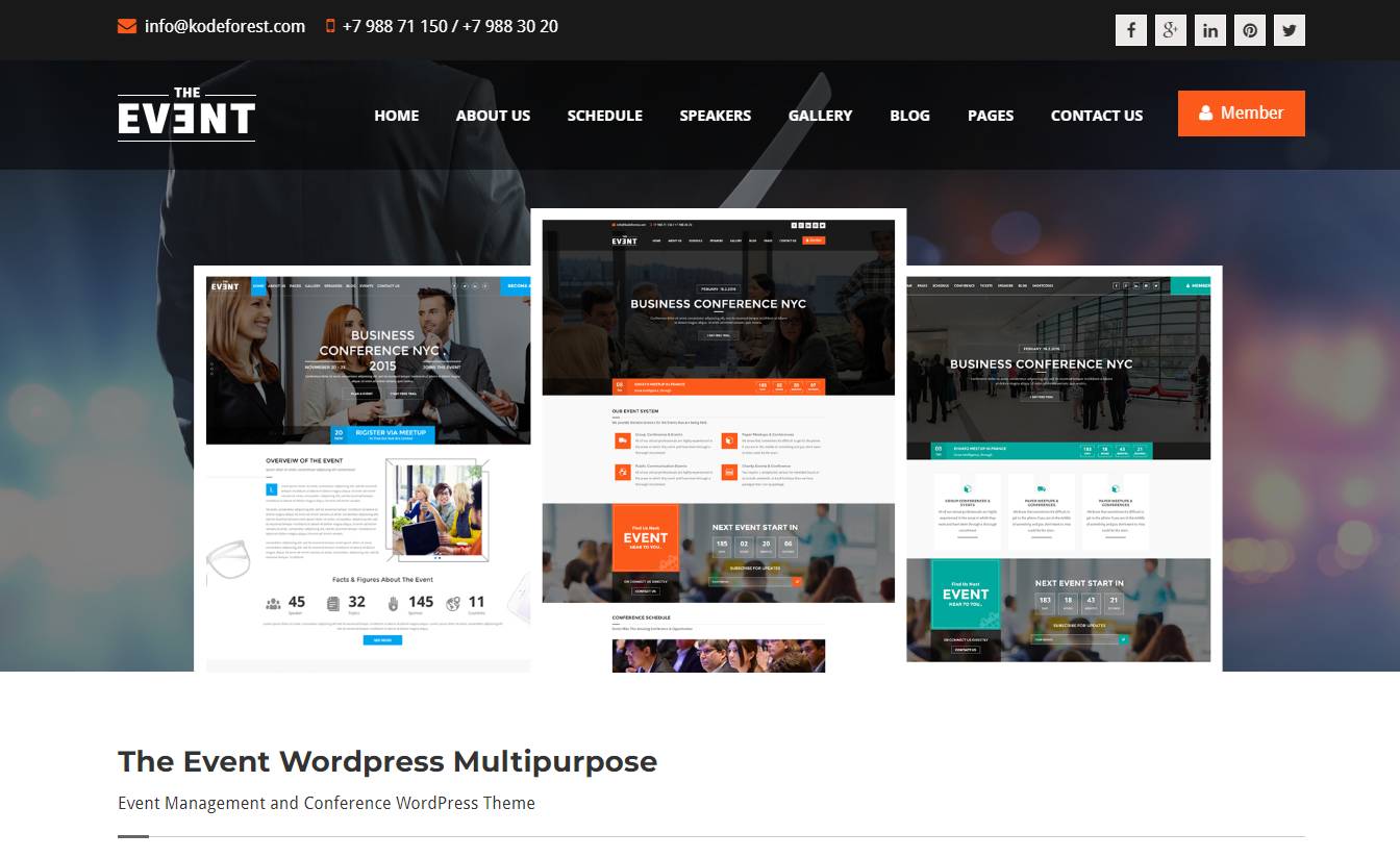 TheEvent – Event Management and Conference WordPress Theme