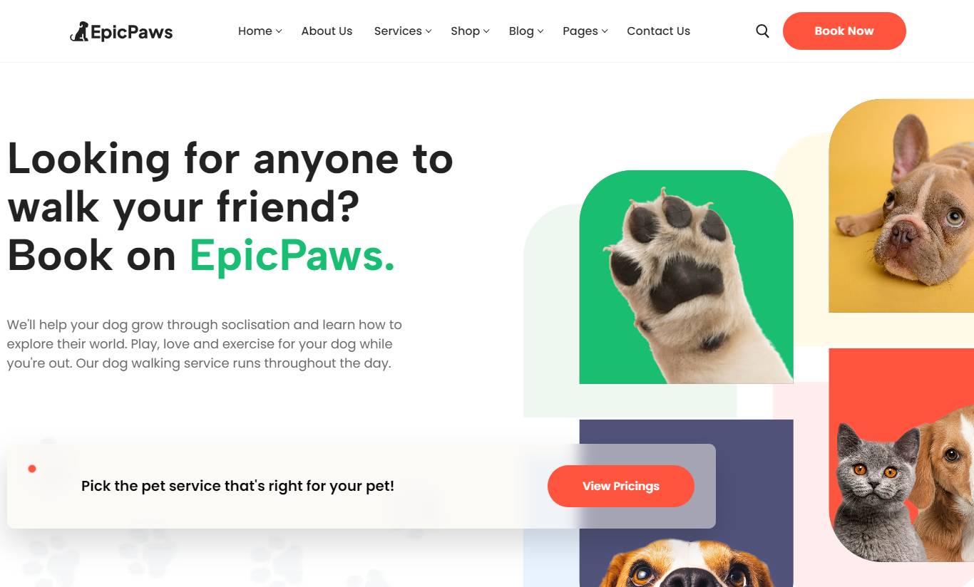 EpicPaws - Dog Walking & Pet Services Theme