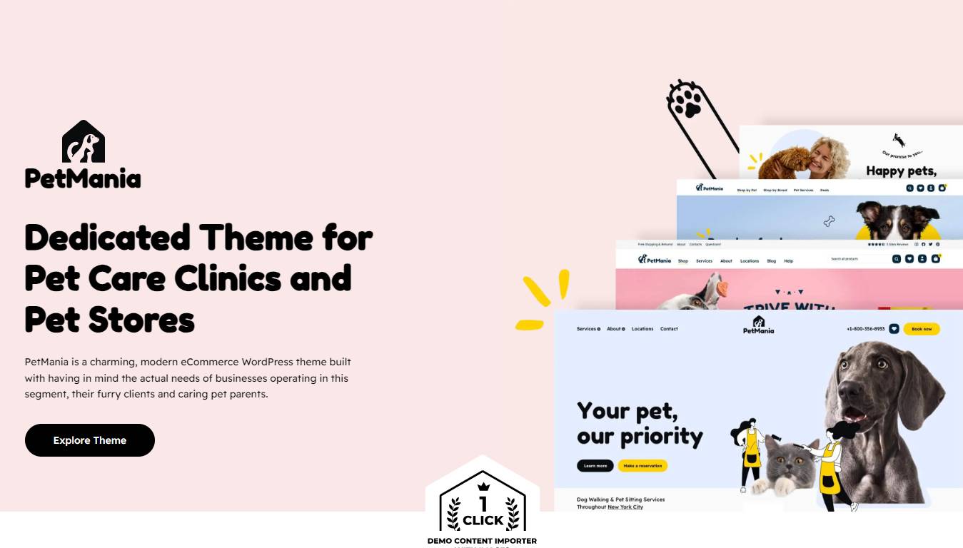  PetMania - Pet Shop & Care Elementor Pro WordPress Theme