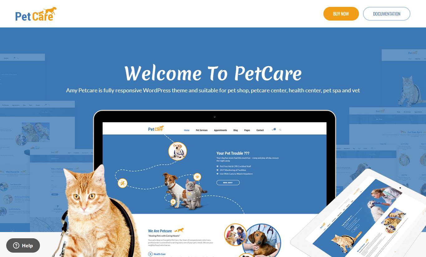 Petcare - Pet Shop and Pet Care WordPress Theme