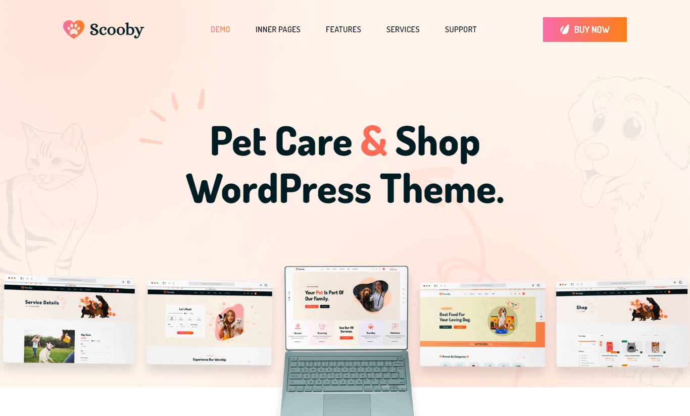 Scooby - Pet Care & Pet Shop WordPress Theme