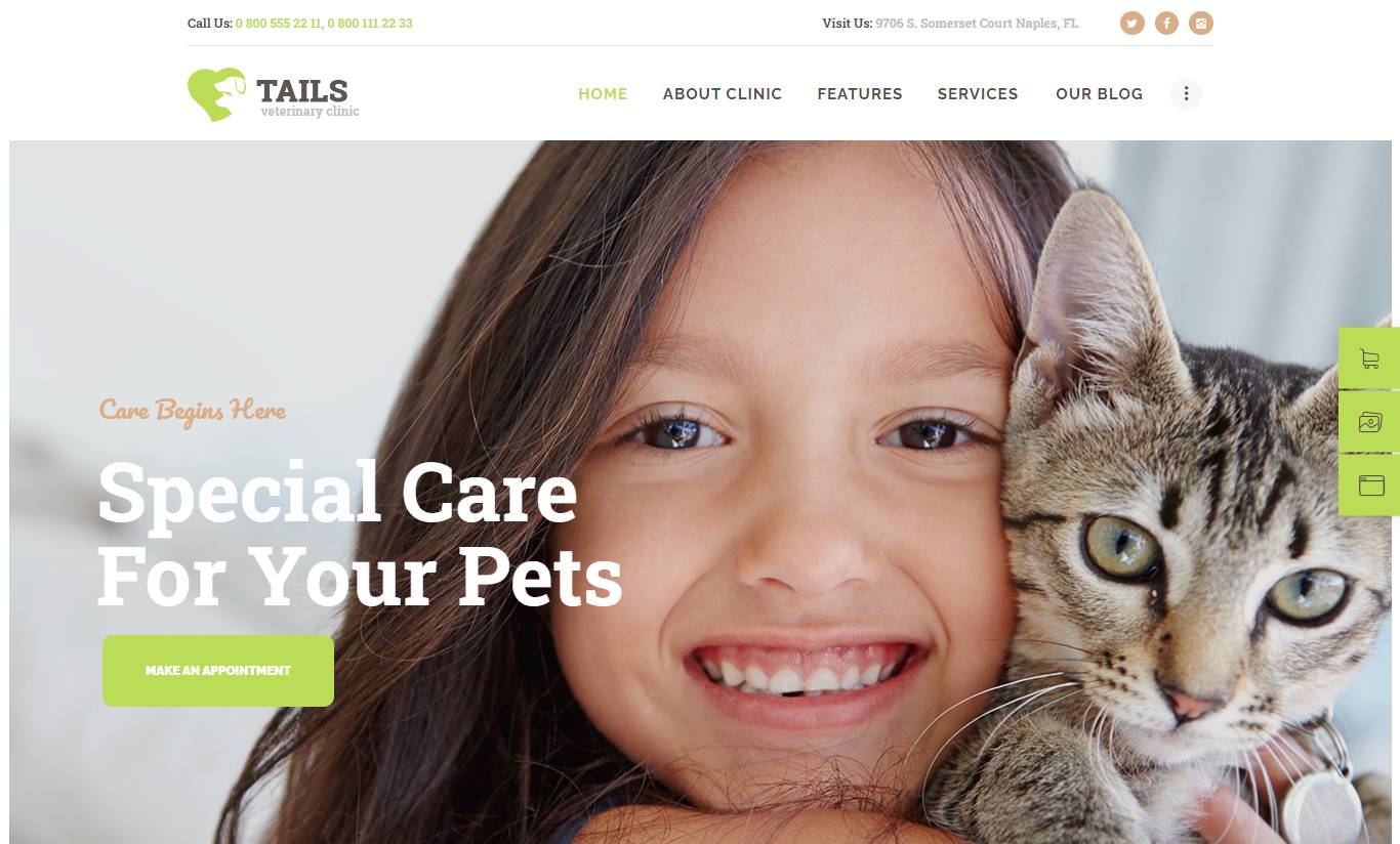 Tails | Veterinary Clinic, Pet Care & Animal WordPress Theme + Shop