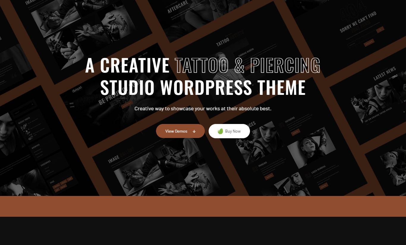 Artefact - Elementor Tattoo Piercing Studio WordPress Theme