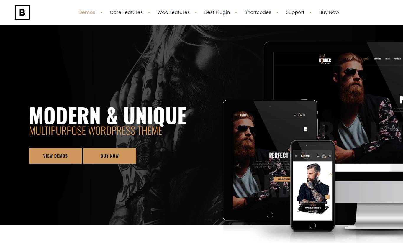  Barber - Hair, Tattoo & Beauty Salons WordPress Theme