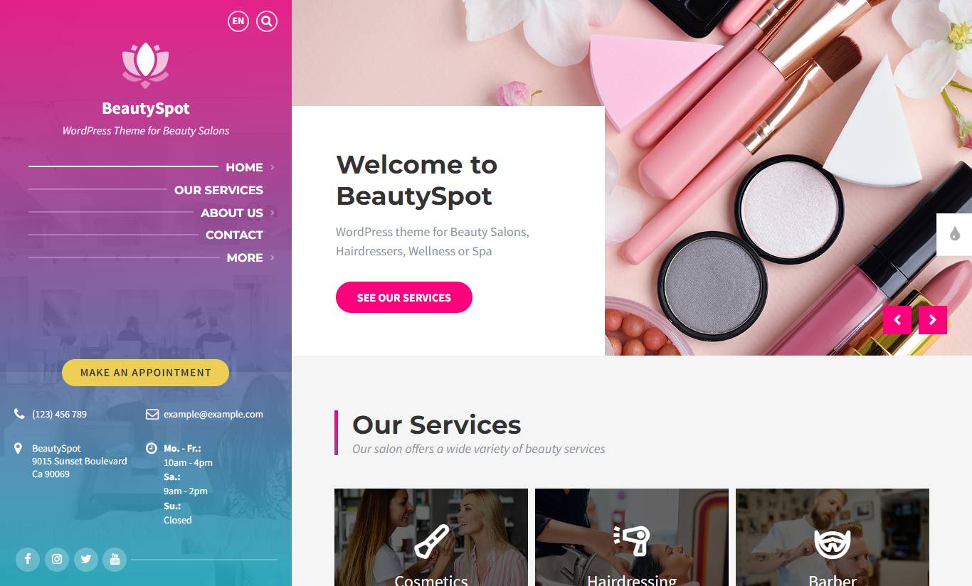 BeautySpot - Beauty Salon WordPress Theme