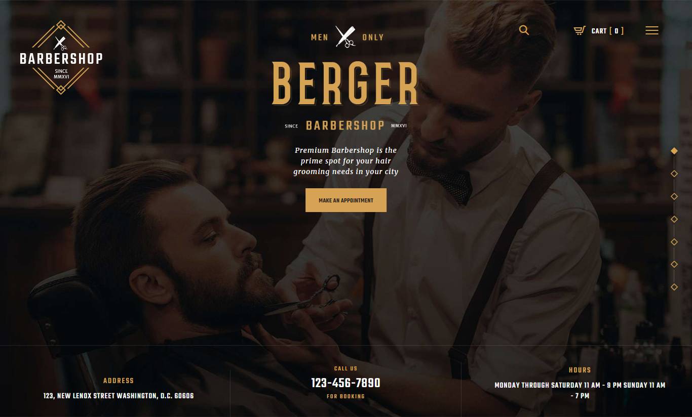 Berger | Barbershop and Hairdresser + Tattoo Salon WordPress Theme