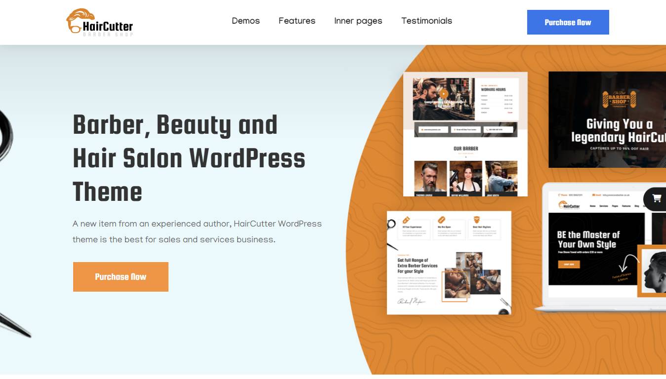 HairCutter - Barber and Salon WordPress theme