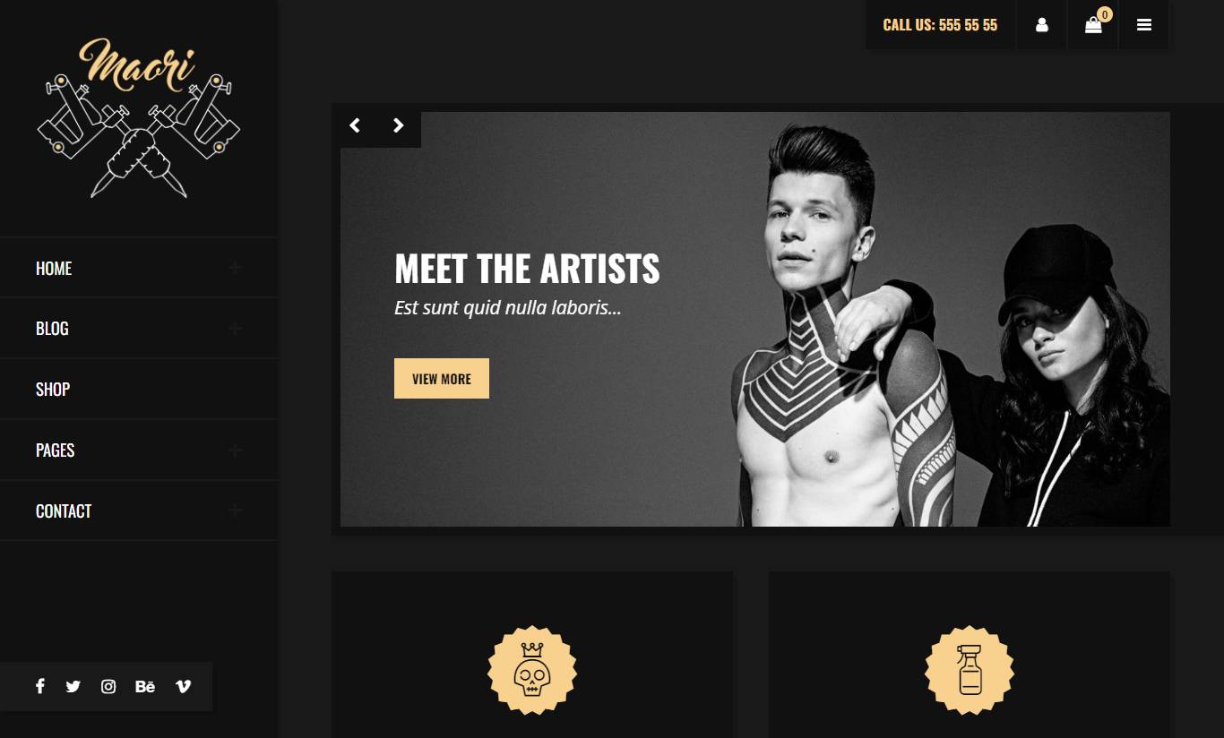 Maori - Tattoo Studio WordPress Theme