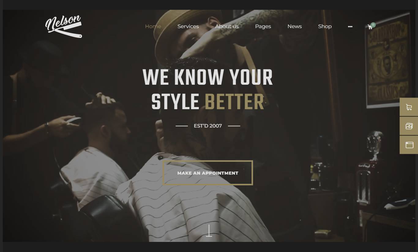  Nelson - Barbershop Hairdresser, Tattoo & Beauty Salon WordPress Theme