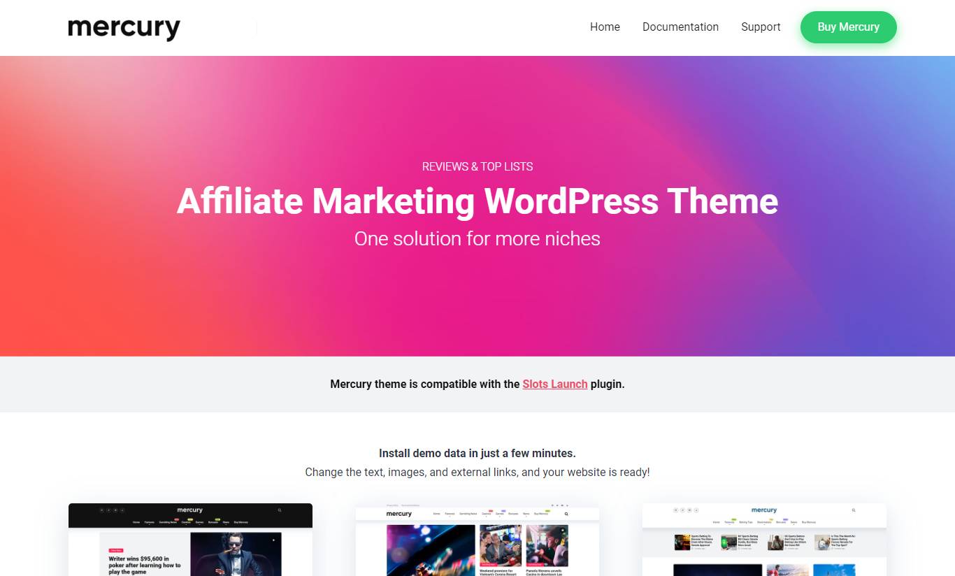 Mercury - Affiliate WordPress Theme. Casino, Gambling & Other Niches. Reviews & News