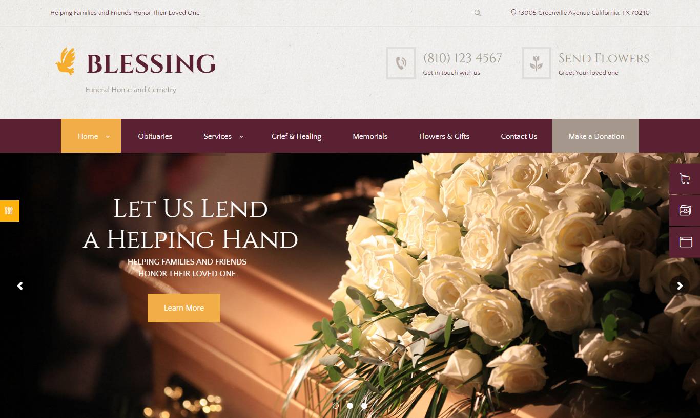 Blessing | Funeral Home Services & Cremation Parlor WordPress Theme