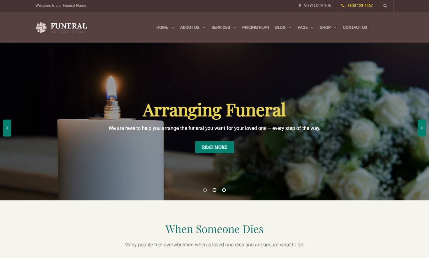 Funeral Service Responsive WordPress Theme