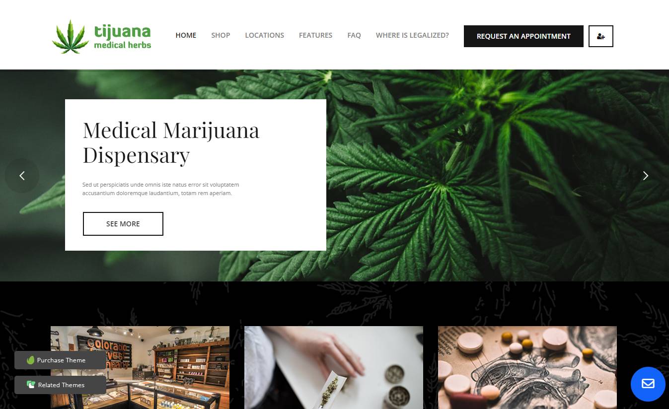 Tijuana - Marijuana Dispensary & Medical WordPress Theme   