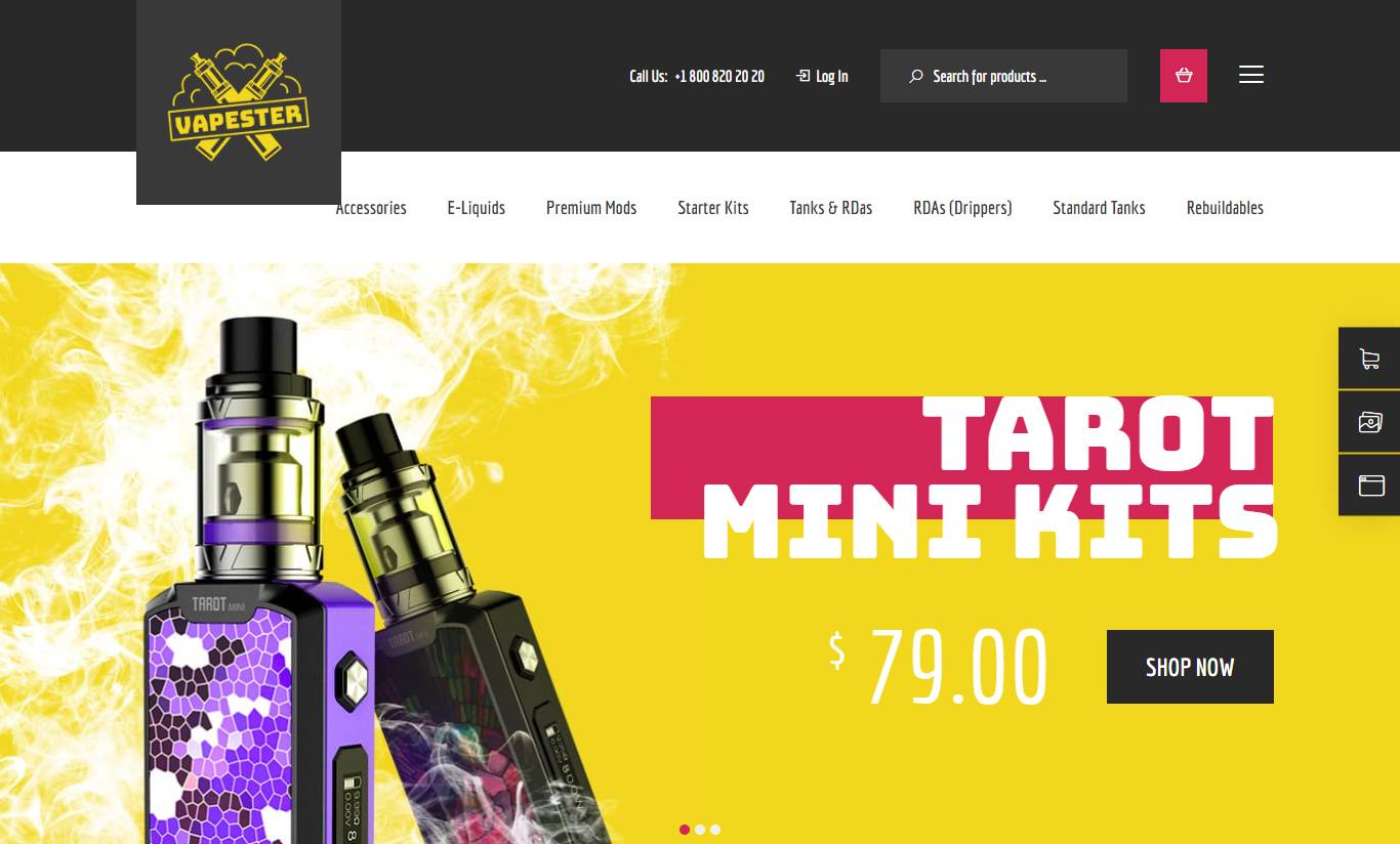 Vapester – Creative Cigarette Store & Vape Shop WooCommerce Theme  