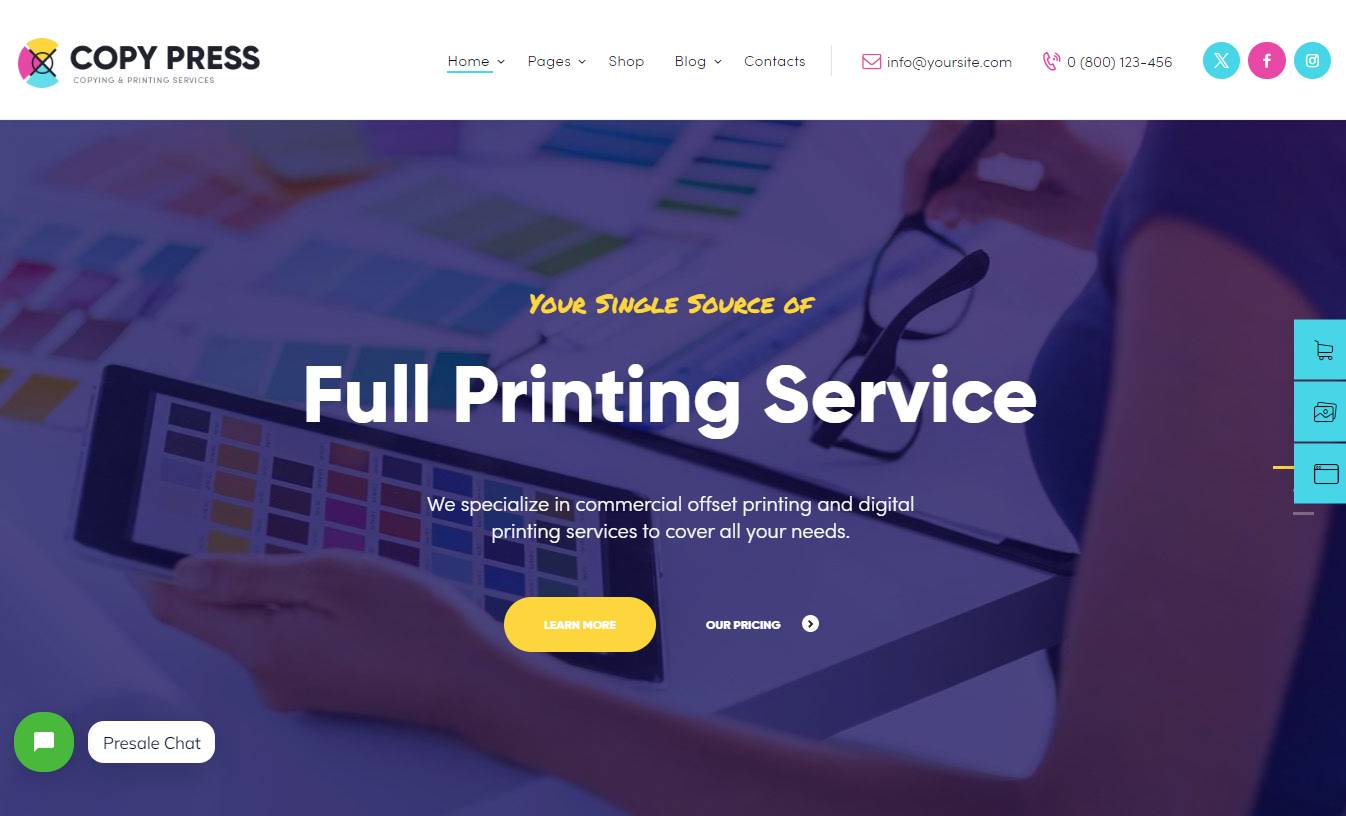 CopyPress - Type Design & Printing Services WordPress Theme