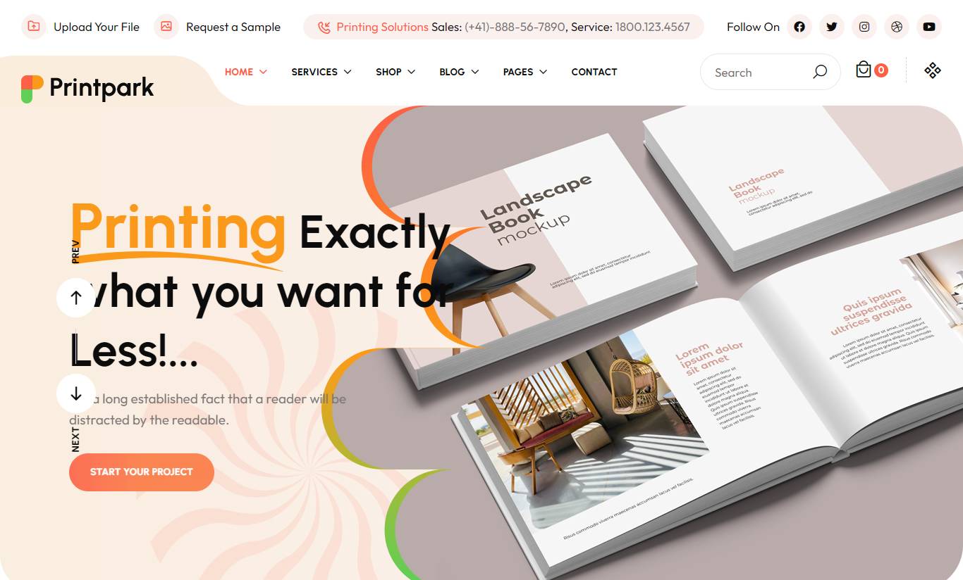 PrintPark - Printing Company & Design Services WordPress Theme