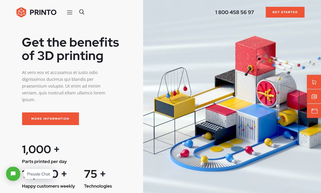 Printo - 3D Printing & Manufacturing WordPress Theme