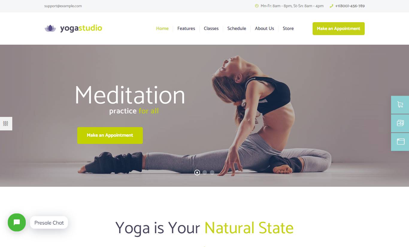 Yogastudio, Gym and Healthcare WordPress Theme