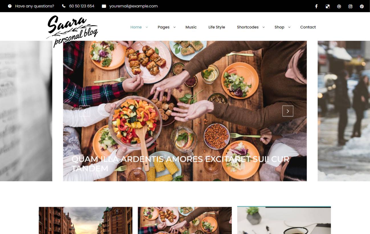 Saara - Minimal Blog WordPress